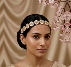 Handcrafted Kundan Alloy Metal Floral Hairband